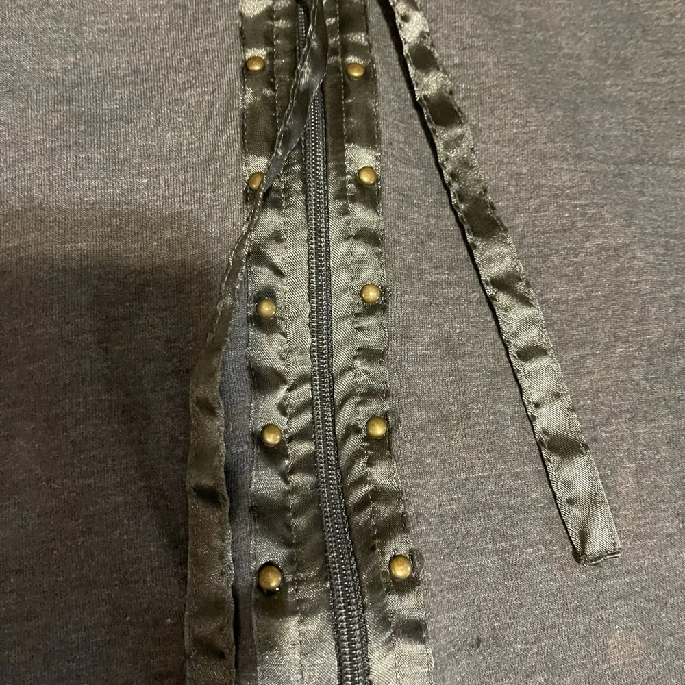 Gray Hoodie with Studded Details - Picture 2 of 4